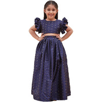 VASTRAMAY Girls' Navy Blue Lehenga Set_VASGLC010NB_30