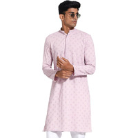 VASTRAMAY Men's Rayon Kurta I Schiffily Embroidered Knee Length Kurta I Traditions Festive Wedding_VASMK430ON_38