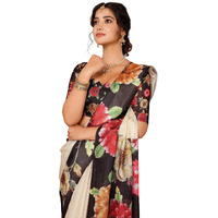 Yashika Digital Print Cotton Silk Kota Checks with Tassels Unstitched Blouse Material Printed Stylish Saree for Women (AZ-YS-P3-KIRTI-Parent_Black)