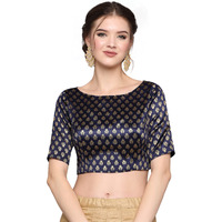 Yashika Women's Polyester 3/4 Sleeve Regular Blouse (BLJ02 Blue-XL