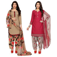 Yashika Women's Crepe Dress Material Set for Women | Unstitched Printed Fabric for Kurta Bottom & Dupatta (YS-ADMIRING CHIKU-1196)
