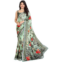 Yashika Women's Tussar Silk With Lace Printed Sari Saree with Blouse|saree for Women | Saree | New Sari | Latest Saree (AZ-YS-P1-ANUJA PISTA LACE)