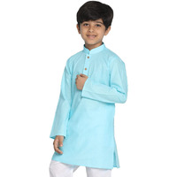 VASTRAMAY Boys' Aqua Kurta (VASBK007AQ_Age-11-12Y_Aqua)