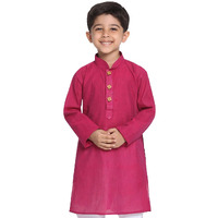 VASTRAMAY Boys' Handloom Purple Kurta Boys' Handloom Purple Kurta_6-7 Years_Purple