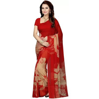 Yashika Women's Jacquard Georgette Standard Length Saree (Multi Red_06_Multi03)