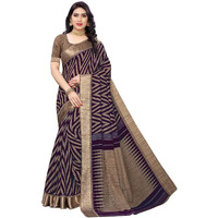 Yashika Womens Jacquard Linen Blend Standard Length Saree(Bee Wine)