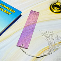ITZYL Rectangular Resin Handmade Bookmark with Tassels for Women Teacher Kids Book Lovers Gift (Pack of 1)- Purple