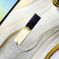 ITZYL Rectangular Resin Handmade Bookmark with Tassels for Women Teacher Kids Book Lovers Gift (Pack of 1)-Black White