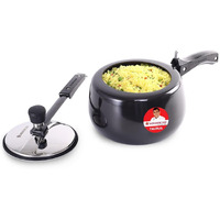 Wonderchef Taurus Hard Anodized Inner Lid Pressure cooker, 3 liter, Cool Touch Handles for Durability, Induction Friendly, Black, 5 year warranty, ISI Certified