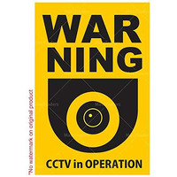 CVANU Warning Sign Sticker for CCTV Security Camera (Pack 6) CV-09