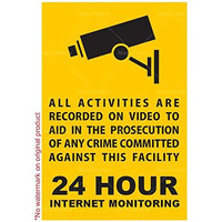 CVANU Warning Sign Sticker for CCTV Security Camera (Pack 20) CV-08