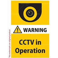 CVANU Warning Sign Sticker for CCTV Security Camera (Pack 10) CV-06