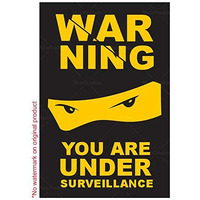 CVANU Warning Sign Sticker for CCTV Security Camera (Pack 2) CV-10