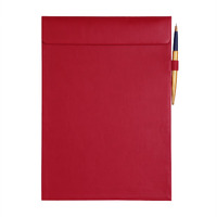 Rasper Red Extra Soft Premium Leather Clipboard Exam Pad Document Holder for Business Meeting Magnetic Writing Pad with Pen Holder Drawing & Signature Conference Pad A4 (14x10 Inches / 35.5x25.5 Cms)