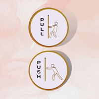 CVANU PUSH-PULL SelfAdhesive Circle Acrylic Sign Board for Office/Bussiness/Hospital Sign (set of 2)(6x6inch)_c42