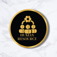 CVANU Circle HUMAN RESOURCE Acrylic Sign Board Self-Adhesive for Office, Cafe, Business, Malls Sign Board (Set of 2) c_107