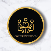CVANU Circle CONFERENCE ROOM Acrylic Sign Board Self-Adhesive for Office, Cafe, Business, Malls Sign Board (Set of 2) c_108