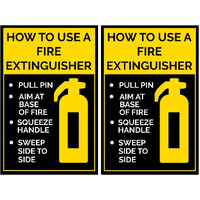 CVANU Fire Extinguisher Caution PVC Vinyl Safety Sign Sticker CV-03 (pack of 4)