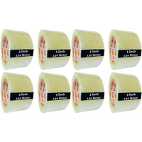 Cellroon Transparent Cello Tape For Packing (3 Inch / 130 Meter) Bopp Self Adhesive Tape Rolls, Packaging Tape For Home, Office, And Industrial Use (Pack Of 8)