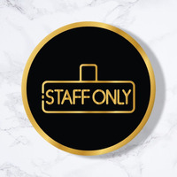 CVANU Circle STAFF ONLY Acrylic Sign Board Self-Adhesive for Office, Cafe, Business, Malls Sign Board (Set of 2) c_102