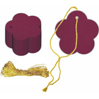 CVANU Creative Gift Tags Craft Paper with Golden String for Writable Tags, Party & Celebration Label Color-Orchid, Size(2.6inch X 2.6inch) (50pcs)