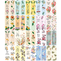 CVANU Beautiful Floral & Quotes Theme Printed Bookmarks for Books_Set of 40 (15.2 x 3.8cm)_c12