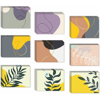 CVANU 9 Designs Greeting Card, Message Notecard with Envelope for Best Wishes, All Occasion (9pc)(3x4inch)_c26-a12