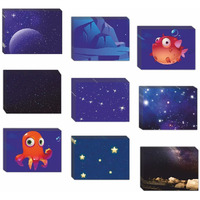 CVANU Attractive 9 Designs Greeting Cards, Blank Notecard with Envelopes for Office, All Occasion(54pc)(3x4inch)_c22