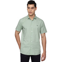 Allen Solly Men's Printed Straight Regular Fit Shirt (Asshqspf741597_Green 39)