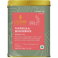 Luxmi Estates Vanilla Rooibos Chai Herbal Tea 100gm Tin Caddy | Certified Organic Tea | Caffeine-Free | 50 Cups