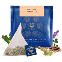 TEA SENSE Digestive Health Tea | Relieve Constipation, Gas and Bloating | 15 Pc Pyramid Tea Bags | Ajwain, Methi, Cumin, and More | Natural Digestion Support