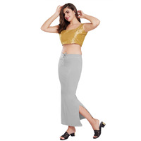 RANI SAAHIBA Womens Stretchy Slim Fishcut Petticoat Cotton Saree Shapewear(SHP7_L/XL_Lt. Grey)