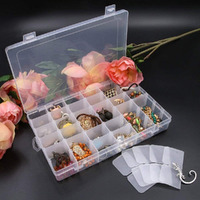 Kexes Wokqixak Single Layer 36 Compartment Plastic Transparent Jewelry Medicine Makeup Storage Box Multipurpose Portable Jewelry Box Accessories For Earrings Ring Storage Box