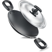 Judge by Prestige Everyday Appachatty with Lid 0.8 L Capacity 20 Cm Diameter (Aluminium|Non-Stick), Black