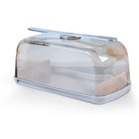 Nayasa Smart Butter Dish with Magnetic Butter Knife Holder & Side Section, Brown