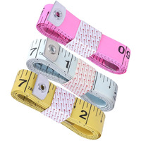 Bureaucrat Measuring Tape - Body Measurement Inch Tape - 60 Inches/150 CMs - Double Side Rulers, Fiberglass, Flexible, Portable,Sewing, Dress Making Tailors Tape-P3 (Yellow, White,Pink)