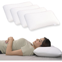 WELLGIVER ComfortCloud Orthopedic Memory Foam Pillows | Cervical Pillow for Neck and Shoulder Pain with Removable Zipper Cover | Orthopedic Pillow | Memory Foam Pillow Pack of 4 | 21x14x4.5 Inch