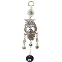 DT DECTONE Turkish Evil Eye Nazar Battu Hanging for Home Entrance|Home Protection and Prosperity Interior Wall Hanging Showpiece, Blue Owl, Pack of 1