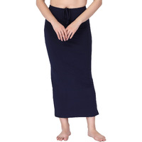 XOYA Cotton Lycra Saree Shapewear for WomenStraight Fit Petticoat Saree Silhouette Shape Wear Dress for Saree - Navy M