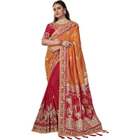 MANOHARI Women Banarasi Silk Woven Saree With Heavy Embroidery Blouse Piece_Mn1873, Mustard