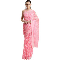 AKHILAM Womens Brasso Saree With Unstiched Blouse Piece (Fashion_MSKR01H_Pink)
