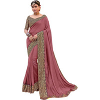 Satrani Womens Knit Silk Blend Saree (2644S124N_Light Pink)