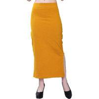 Selvia Womens Lycra Full Elastic Saree Shapewear Patticoat (180TKN113-S_Mustard Yellow)