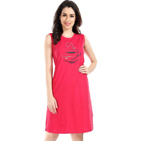 AV2 Womens Cotton Plain / Solid Maxi Length Night Dress (3082AS_Red_S)