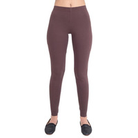 ONE SKY Women Leggings Cotton & Spandex FabricLong Length Breathable Women Wear Versatile Tights for Girls Elastic Waistband Easy to Care Slacks for Kurti Comfort Lady Leggings Dark Brown