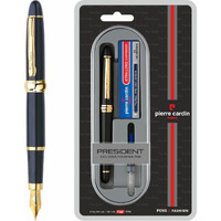 Pierre Cardin Premium President Fountain Pen Gift Set | Free Ink Converter & Cartridges | Ideal For Rakhi & Festive Gifting | Blue Ink