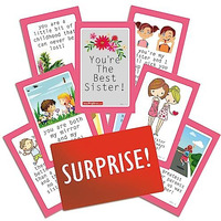 exciting Lives - Best Sister Gift Cards - Gift for Rakshabandhan, Rakhi, Birthday Thank you Love for Sister - for Sister, Cousins - Set of 8