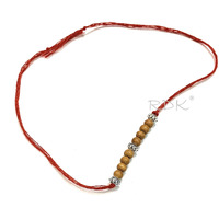 RDK Original Handcrafted Sandalwood 8 Beads Pattern Dora Rakhi Chandan Designer Rakshbandhan Rakhis for Bhaiya Brother
