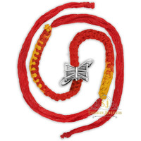 SJ SHUBHAM JEWELLERS Pure 925 Sterling Silver Rakhi for brother Charm Bracelet Raksha Bandhan With Pure Cotton Thread For Men, Boys, Rakhis Dmrupndfba