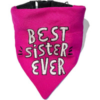 That Dog In Tuxedo Rakhi Raksha Bandhan Best Sister Ever Bandana For Dogs With Adjustable Dog Collar (Pink, M-L), 1 Count